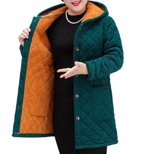 Abrigo de Pana Acolchado Estilo Occidental para Adultos Mayores - Image 5