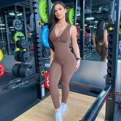 Jumpsuit Deportivo Mujer Escote V Espalda Descubierta Ajustado - Image 7