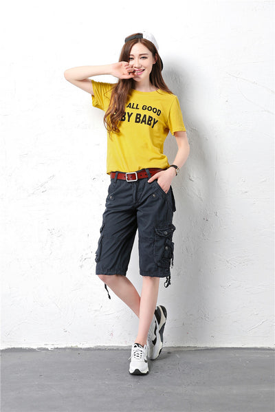 Pantalones Casuales Sueltos Capri Multicolor Talla Grande - Image 34