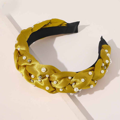 Diadema Ancha Cruzada con Nudo y Perlas - Image 17