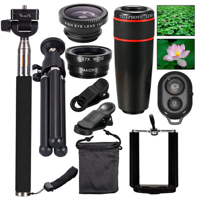 Kit de Lentes 3 en 1 con Palo Selfie: Teleobjetivo, Gran Angular, Macro y Fisheye - Image 12