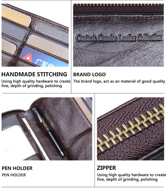 Billetera Multifuncional de Cuero Genuino para Hombre con Compartimentos Premium - Image 9