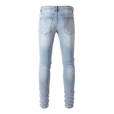 Jeans Slim Fit Elásticos con Parches de Cuero para Hombre - Image 4