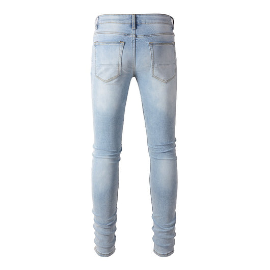 Jeans Slim Fit Elásticos con Parches de Cuero para Hombre - Image 4
