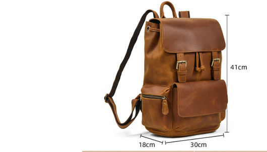 Mochila Retro Unisex de Cuero Crazy Horse - Estilo Vintage Duradero - Image 6