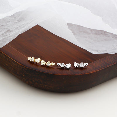 Aretes de Plata S925 Corazón Pequeño con Cierre de Rosca para Mujer - Image 14