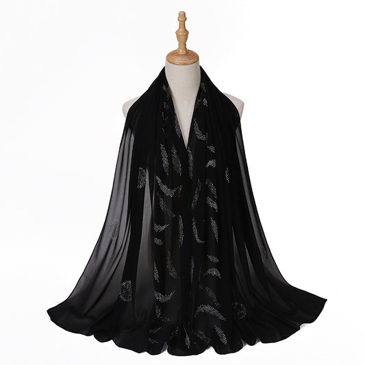 Pañuelo Elegante con Strass Cerrado para Mujer - Accesorio de Moda Versátil