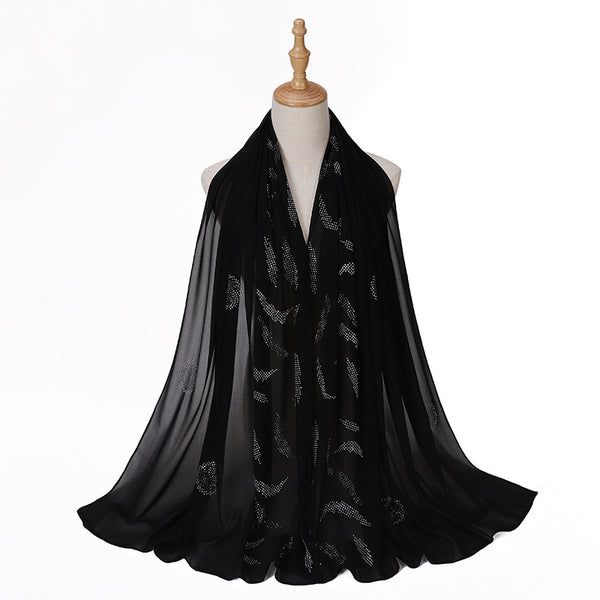 Pañuelo Elegante con Strass Cerrado para Mujer - Accesorio de Moda Versátil
