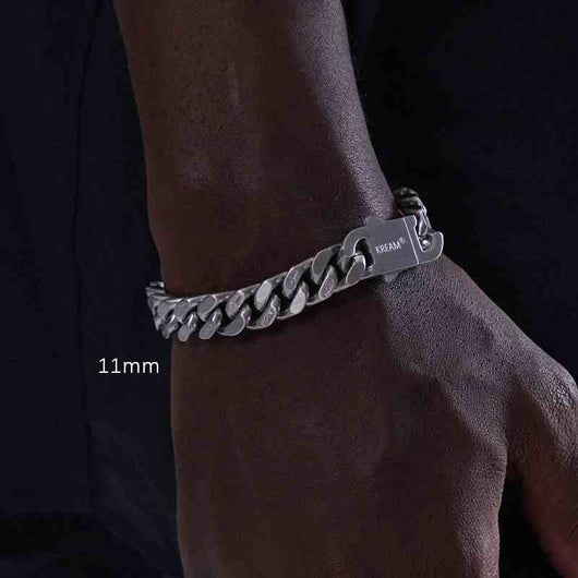 Pulsera Cubana Doble Cara Cepillada para Hombre - Estilo Casual - Image 3