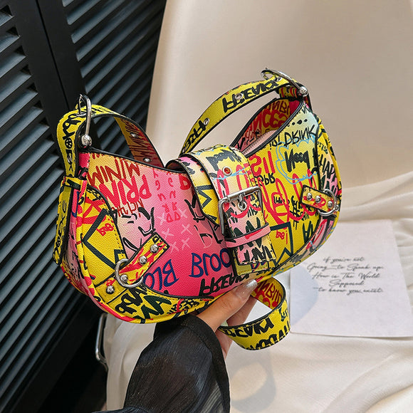 Bolsa de Hombro Messenger con Diseño de Letra de Moda