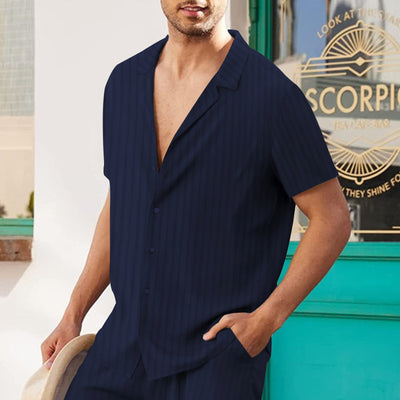 Camisa Polo Cardigan Holgada de Lino para Hombre - Verano - Image 12
