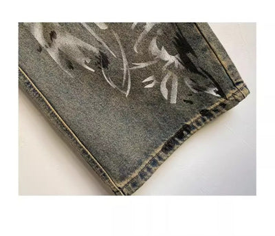 Pantalones Holgados de Corte Recto con Diseño de Patchwork para Hombre - Image 17