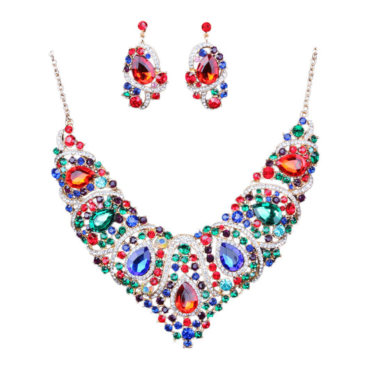 Juego de Collar y Aretes Nupciales Coloridos - Image 6