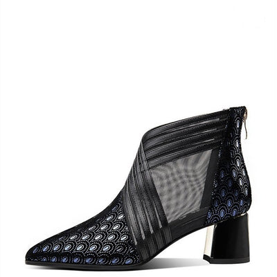 Botas de Tacón Medio con Malla Transpirable y Diseño Calado - Image 8