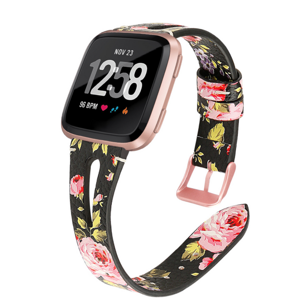 Reloj de Pulsera con Correa de Cuero Estampado y Abertura Angosta