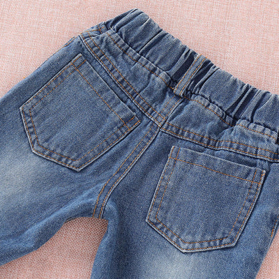 Conjunto de Dos Piezas: Top Floral y Pantalón Denim Rotos - Image 25