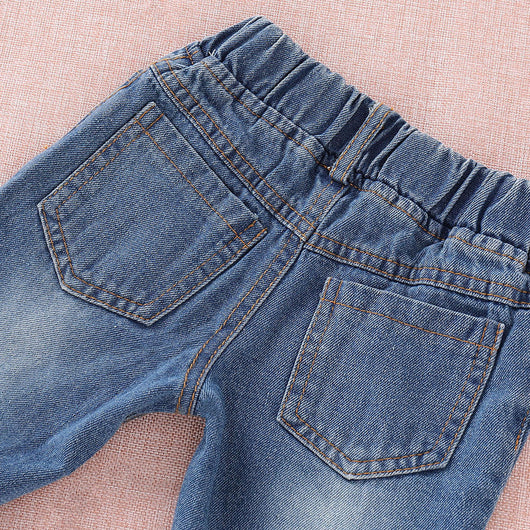 Conjunto de Dos Piezas: Top Floral y Pantalón Denim Rotos - Image 25