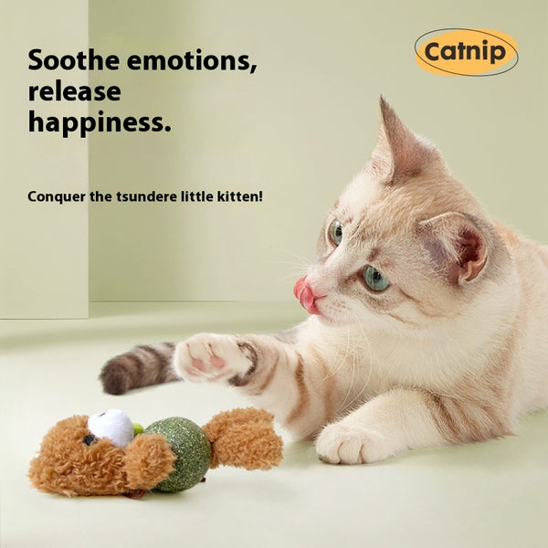 Juguete Interactivo de Hierba Gatera con Campana y Pelota de Molar para Gatos