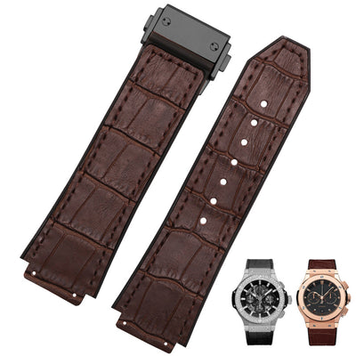 Correa de Reloj Cuero Genuino con Silicona para Hombre - Image 17