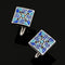 Creative Azul Pattern Cufflinks Men And Women Business French Shirt Cufflinks Tie Clip Accessories Gift Box B1291 Alloy