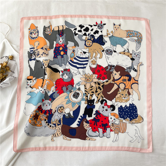 Pañuelo de Seda Estampado Primavera Verano con Diseños Adorables - Image 2