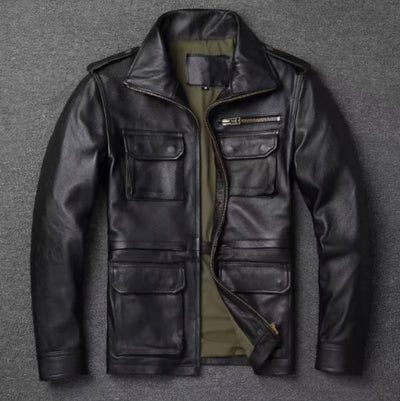 Chaqueta de Cuero para Hombre - Abrigo de Otoño e Invierno - Image 15