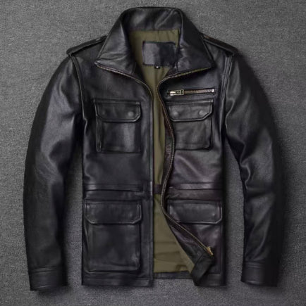 Chaqueta de Cuero para Hombre - Abrigo de Otoño e Invierno - Image 15