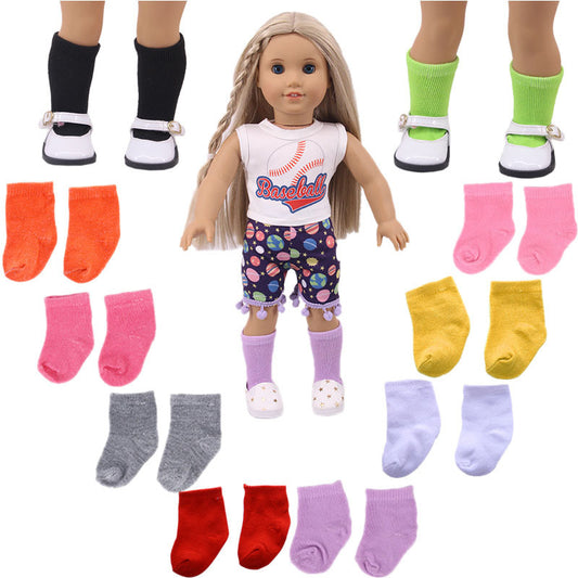 Pack de 12 Calcetines de Colores para Muñecas American Girl de 18 Pulgadas