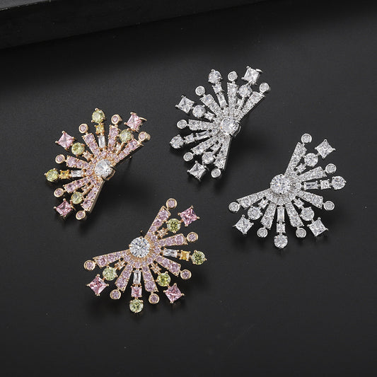 Aretes de Circonita con Diseño de Copo de Nieve Personalizados