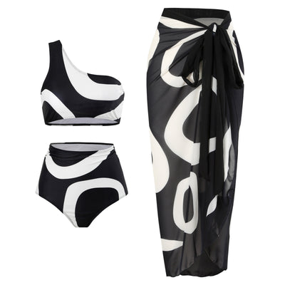 Bikini Asimétrico con Falda Envolvente - Diseño Sexy de Una Hombrera - Image 14