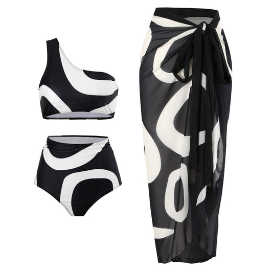 Bikini Asimétrico con Falda Envolvente - Diseño Sexy de Una Hombrera - Image 14