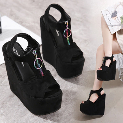 Sandalias Cuña Plataforma con Cierre de Cremallera para Mujer - Image 9