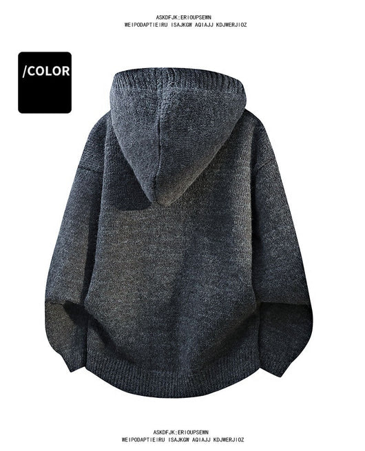 Cardigan Tejido Holgado con Capucha para Hombre - Image 15
