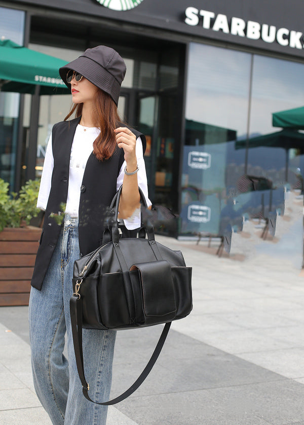 Bolso Maternal de Cuero PU con Gran Capacidad para Mamá y Bebé