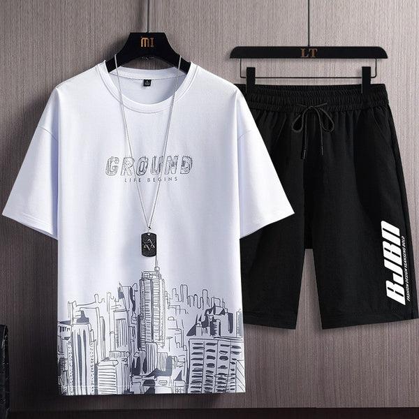 Conjunto Deportivo Hombre: Camiseta Estampada y Shorts