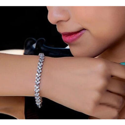 Pulsera de Circón Romana Elegante - Brazalete de Temperamento y Personalidad para Mujer