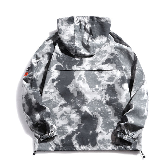 Chaqueta de Trabajo Gris con Capucha y Múltiples Bolsillos para Hombre