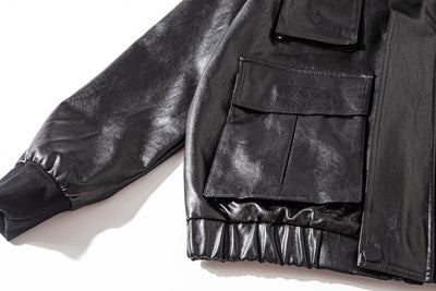 Chaqueta de Cuero para Motociclista Hombre - Diseño Moderno y Holgado - Image 10
