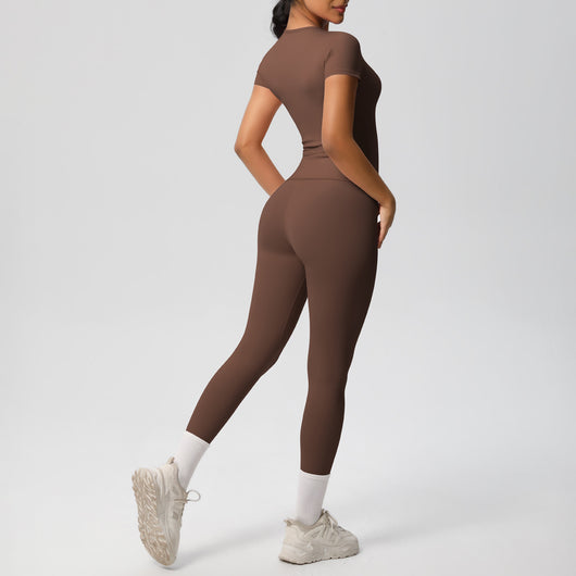 Conjunto Deportivo Mujer: Playera y Pantalón Yoga Cintura Alta - Image 36