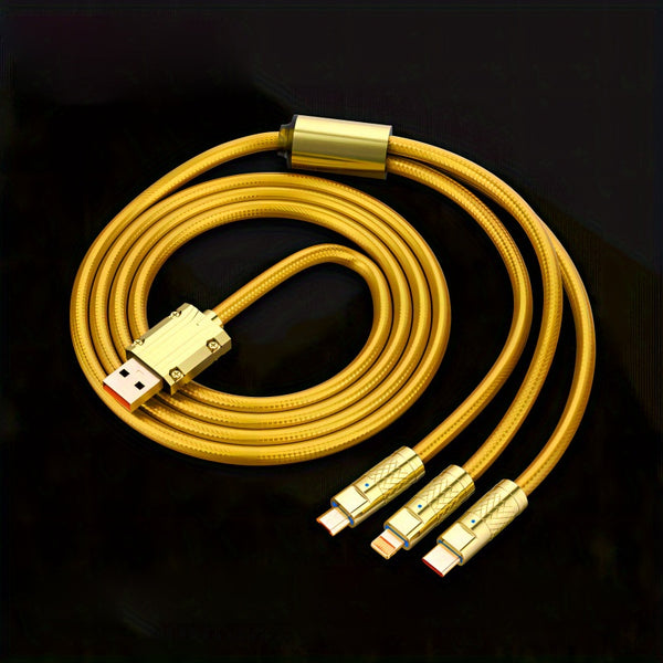 Cable de Carga Rápida Triple Puerto en Cobre Puro