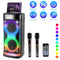 Portable Wireless Party Speaker with Microphone and LED Lights