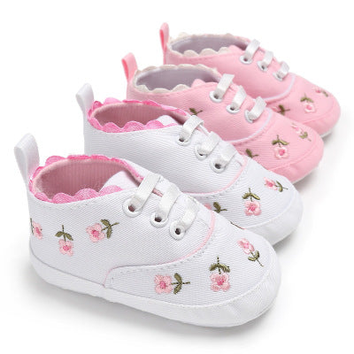 Zapatillas de Lona Bordadas para Bebé - Preandadores Niños y Niñas 0-18 Meses