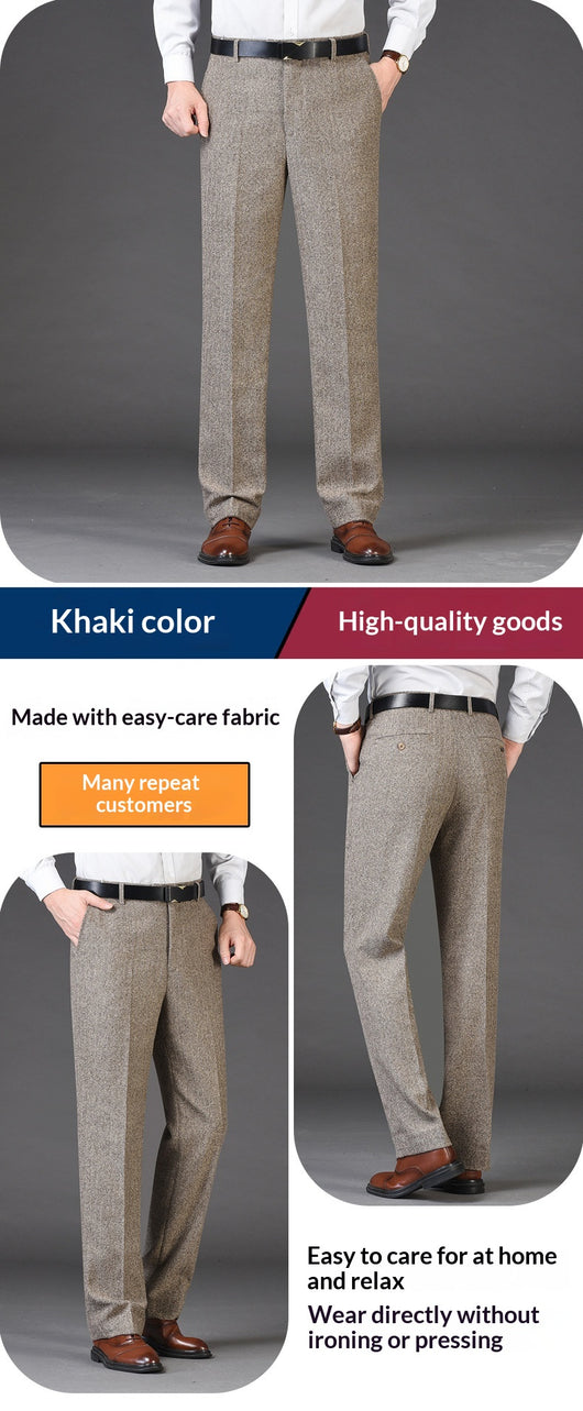 Pantalones de Vestir Clásicos Hombre Talle Alto Pierna Recta sin Arrugas - Image 12