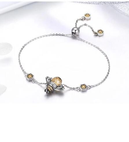 Pulsera de Plata Esterlina Abejita para Mujer