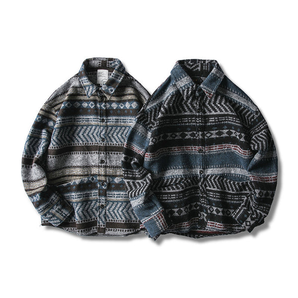 Camisa y Chaqueta de Lana Étnica