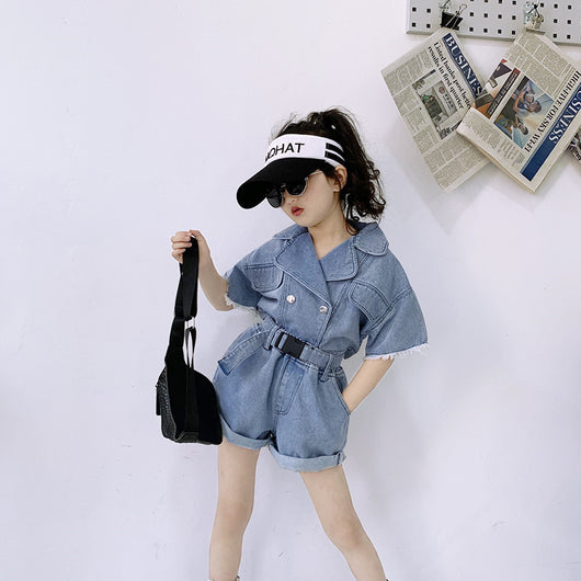 Chaqueta de Trabajo Infantil Estilo Coreano con Solapa Recta - Image 3