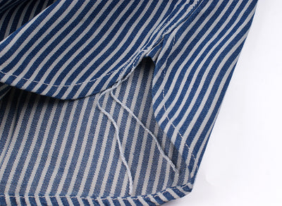 Camisa de Rayas Verticales Estilo Retro Americano para Hombre - Image 9
