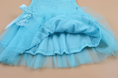 Vestido Infantil Niña Verano sin Mangas con Encaje y Moño - Image 4