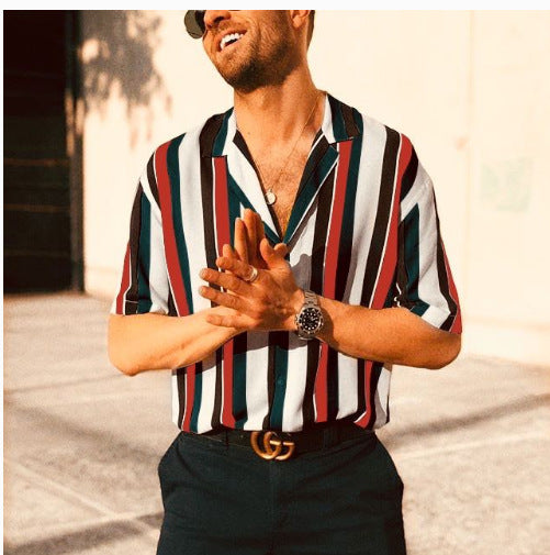 Camisa Casual de Hombre a Rayas con Botones - Image 3