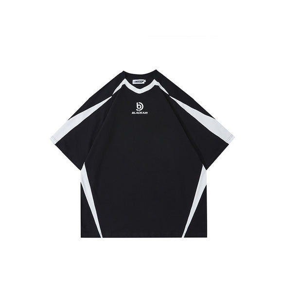 Playera Unisex Diseño Minimalista con Costuras Blanco y Negro